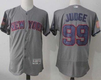 New York Yankees #99 Aaron Judge Grey Fashion Stars & Stripes Flexbase Authentic Stitched MLB Jersey