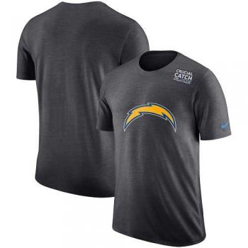 NFL Men's Los Angeles Chargers Nike Anthracite Crucial Catch Tri-Blend Performance T-Shirt