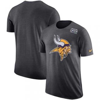 NFL Men's Minnesota Vikings Nike Anthracite Crucial Catch Tri-Blend Performance T-Shirt