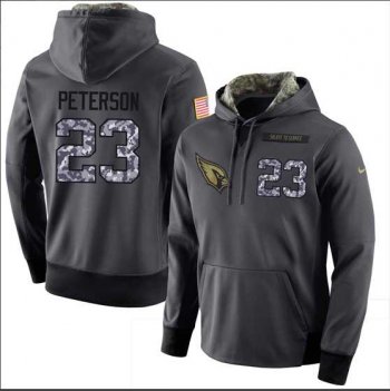 NFL Men's Nike Arizona Cardinals #23 Adrian Peterson Stitched Black Anthracite Salute to Service Player Performance Hoodie