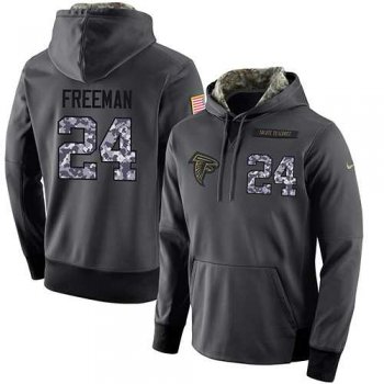 NFL Men's Nike Atlanta Falcons #24 Devonta Freeman Stitched Black Anthracite Salute to Service Player Performance Hoodie