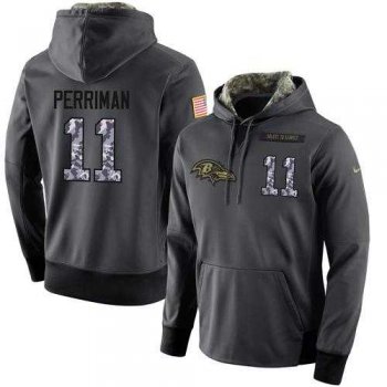 NFL Men's Nike Baltimore Ravens #11 Breshad Perriman Stitched Black Anthracite Salute to Service Player Performance Hoodie