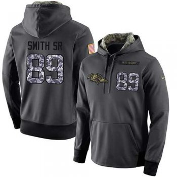 NFL Men's Nike Baltimore Ravens #89 Steve Smith Sr Stitched Black Anthracite Salute to Service Player Performance Hoodie