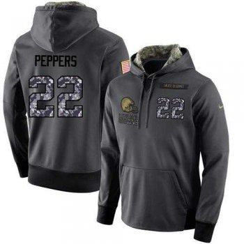 NFL Men's Nike Cleveland Browns #22 Jabrill Peppers Stitched Black Anthracite Salute to Service Player Performance Hoodie