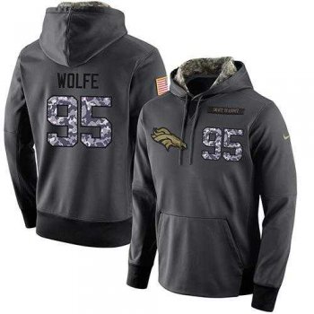 NFL Men's Nike Denver Broncos #95 Derek Wolfe Stitched Black Anthracite Salute to Service Player Performance Hoodie