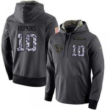 NFL Men's Nike Houston Texans #10 DeAndre Hopkins Stitched Black Anthracite Salute to Service Player Performance Hoodie