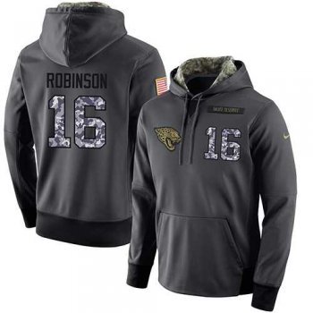 NFL Men's Nike Jacksonville Jaguars #16 Denard Robinson Stitched Black Anthracite Salute to Service Player Performance Hoodie