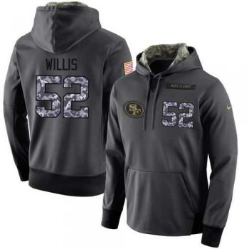 NFL Men's Nike San Francisco 49ers #52 Patrick Willis Stitched Black Anthracite Salute to Service Player Performance Hoodie