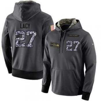 NFL Men's Nike Seattle Seahawks #27 Eddie Lacy Stitched Black Anthracite Salute to Service Player Performance Hoodie