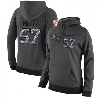 NFL Women's Nike Baltimore Ravens #57 C.J. Mosley Stitched Black Anthracite Salute to Service Player Performance Hoodie