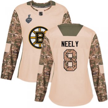 Bruins #8 Cam Neely Camo Authentic 2017 Veterans Day Stanley Cup Final Bound Women's Stitched Hockey Jersey