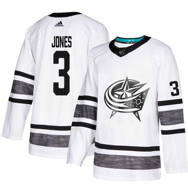 Youth Adidas Blue Jackets #3 Seth Jones White Authentic 2019 All-Star Stitched Youth NHL Jersey