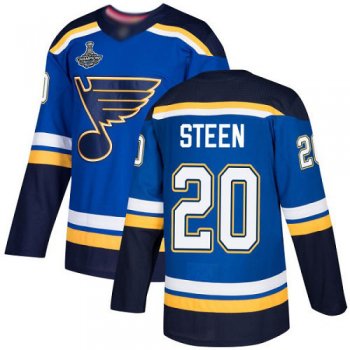 Youth Blues #20 Alexander Steen Blue Home Authentic Stanley Cup Champions Stitched Youth Hockey Jersey