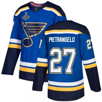 Youth Blues #27 Alex Pietrangelo Blue Home Authentic Stanley Cup Champions Stitched Youth Hockey Jersey