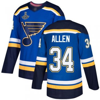 Youth Blues #34 Jake Allen Blue Home Authentic Stanley Cup Final Bound Stitched Youth Hockey Jersey