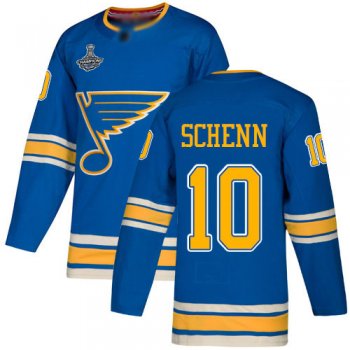 Youth Blues #10 Brayden Schenn Blue Alternate Authentic Stanley Cup Final Bound Stitched Youth Hockey Jersey