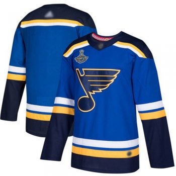 Youth Blues Blank Blue Home Authentic Stanley Cup Champions Stitched Youth Hockey Jersey