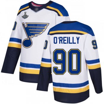 Youth Blues #90 Ryan O'Reilly White Road Authentic Stanley Cup Champions Stitched Youth Hockey Jersey