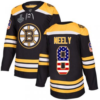 Youth Bruins #8 Cam Neely Black Home Authentic USA Flag Stanley Cup Final Bound Youth Stitched Hockey Jersey