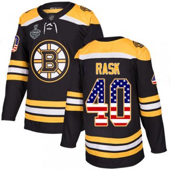 Youth Bruins #40 Tuukka Rask Black Home Authentic USA Flag Stanley Cup Final Bound Youth Stitched Hockey Jersey