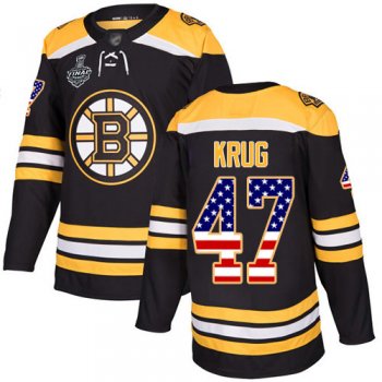 Youth Bruins #47 Torey Krug Black Home Authentic USA Flag Stanley Cup Final Bound Youth Stitched Hockey Jersey