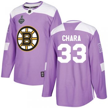 Youth Bruins #33 Zdeno Chara Purple Authentic Fights Cancer Stanley Cup Final Bound Youth Stitched Hockey Jersey