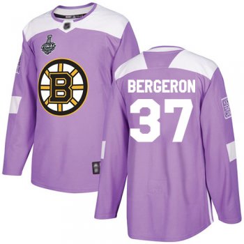 Youth Bruins #37 Patrice Bergeron Purple Authentic Fights Cancer Stanley Cup Final Bound Youth Stitched Hockey Jersey