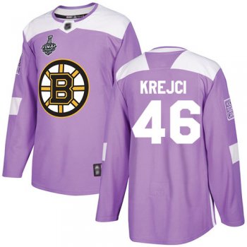 Youth Bruins #46 David Krejci Purple Authentic Fights Cancer Stanley Cup Final Bound Youth Stitched Hockey Jersey