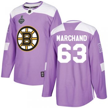 Youth Bruins #63 Brad Marchand Purple Authentic Fights Cancer Stanley Cup Final Bound Youth Stitched Hockey Jersey