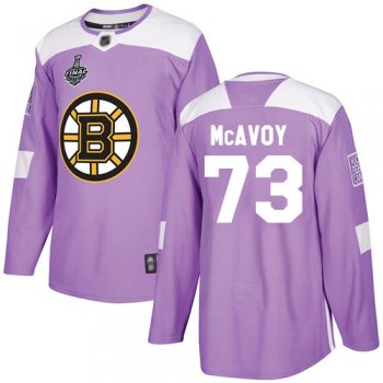 Youth Bruins #73 Charlie McAvoy Purple Authentic Fights Cancer Stanley Cup Final Bound Youth Stitched Hockey Jersey