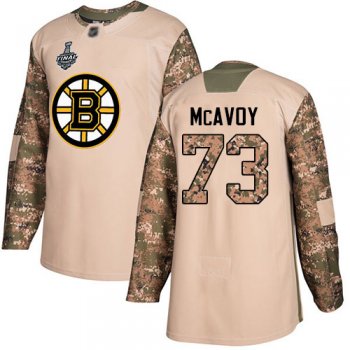 Youth Bruins #73 Charlie McAvoy Camo Authentic 2017 Veterans Day Stanley Cup Final Bound Youth Stitched Hockey Jersey