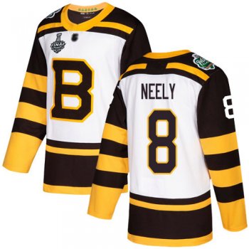 Youth Bruins #8 Cam Neely White Authentic 2019 Winter Classic Stanley Cup Final Bound Youth Stitched Hockey Jersey