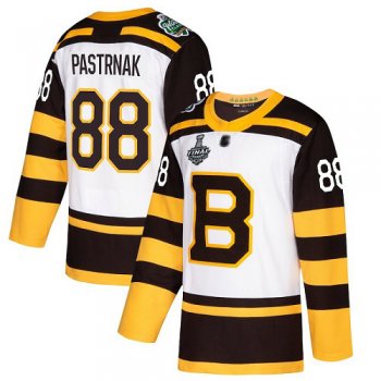 Youth Bruins #88 David Pastrnak White Authentic 2019 Winter Classic Stanley Cup Final Bound Youth Stitched Hockey Jersey