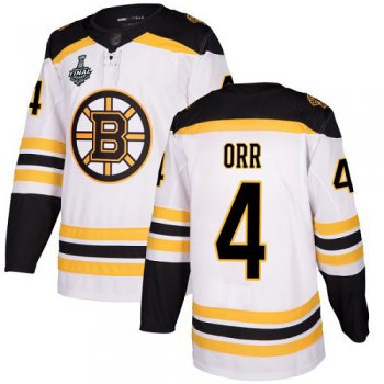 Youth Bruins #4 Bobby Orr White Road Authentic Stanley Cup Final Bound Youth Stitched Hockey Jersey