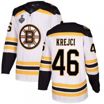 Youth Bruins #46 David Krejci White Road Authentic Stanley Cup Final Bound Youth Stitched Hockey Jersey