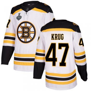 Youth Bruins #47 Torey Krug White Road Authentic Stanley Cup Final Bound Youth Stitched Hockey Jersey