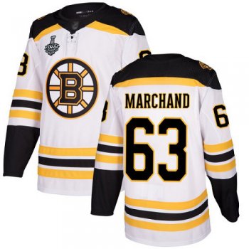 Youth Bruins #63 Brad Marchand White Road Authentic Stanley Cup Final Bound Youth Stitched Hockey Jersey