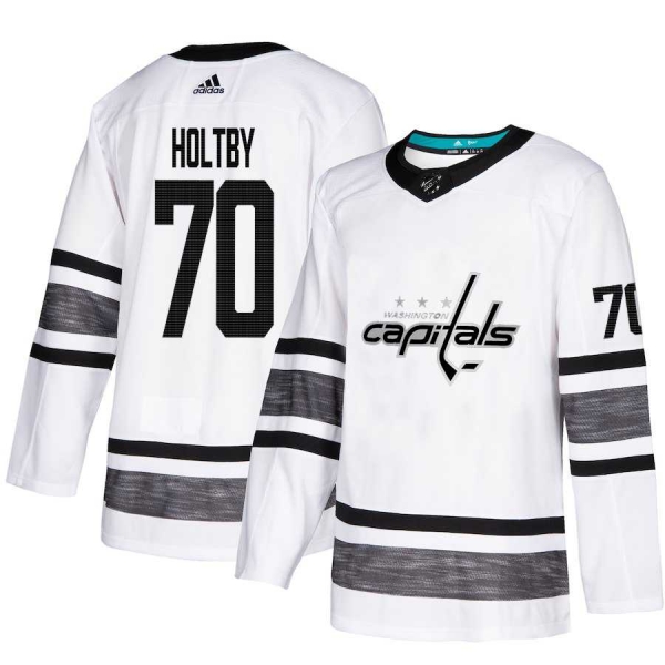 Youth Adidas Capitals #70 Braden Holtby White Authentic 2019 All-Star Stitched Youth NHL Jersey