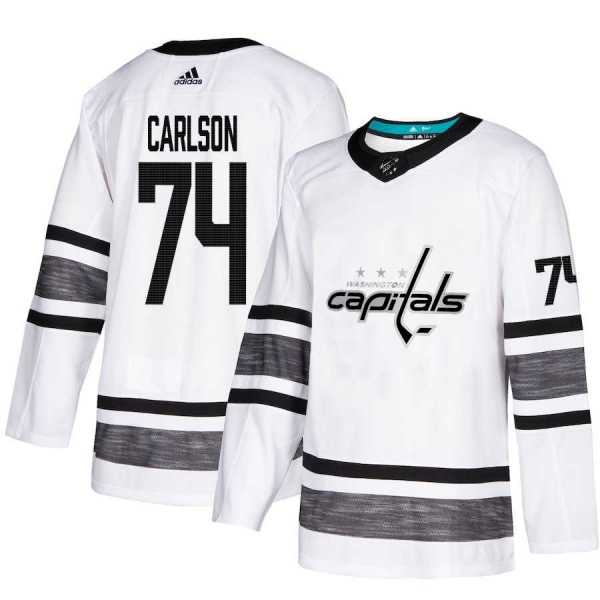 Youth Adidas Capitals #74 John Carlson White Authentic 2019 All-Star Stitched Youth NHL Jersey