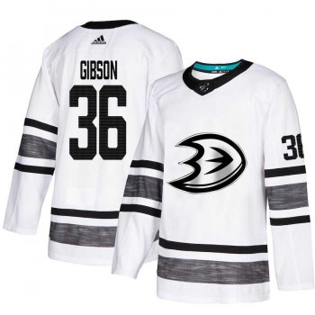 Youth Adidas Ducks #36 John Gibson White Authentic 2019 All-Star Youth Stitched NHL Jersey