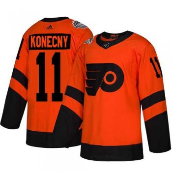 Youth Adidas Flyers #11 Travis Konecny Orange Authentic 2019 Stadium Series Stitched Youth NHL Jersey