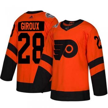 Youth Adidas Flyers #28 Claude Giroux Orange Authentic 2019 Stadium Series Stitched Youth NHL Jersey