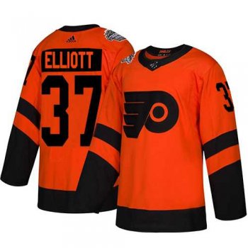 Youth Adidas Flyers #37 Brian Elliott Orange Authentic 2019 Stadium Series Stitched Youth NHL Jersey