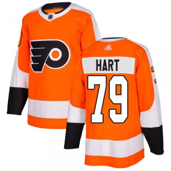 Youth Adidas Flyers #79 Carter Hart Orange Home Authentic Stitched Youth NHL Jersey