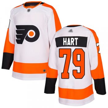 Youth Adidas Flyers #79 Carter Hart White Road Authentic Stitched Youth NHL Jersey