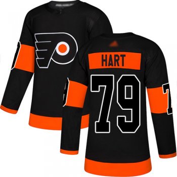 Youth Adidas Flyers #79 Carter Hart Black Alternate Authentic Stitched Youth NHL Jersey