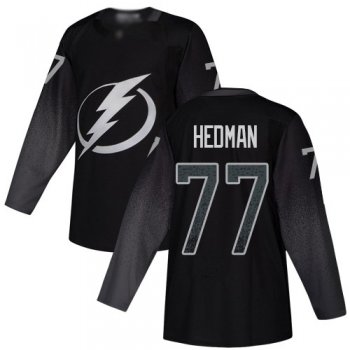 Youth Adidas Lightning #77 Victor Hedman Black Alternate Authentic Stitched Youth NHL Jersey