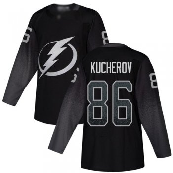 Youth Adidas Lightning #86 Nikita Kucherov Black Alternate Authentic Stitched Youth NHL Jersey