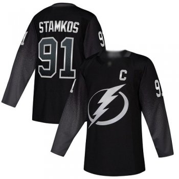 Youth Adidas Lightning #91 Steven Stamkos Black Alternate Authentic Stitched Youth NHL Jersey