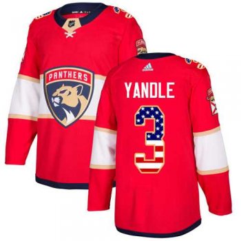 Youth Adidas Panthers #3 Keith Yandle Red Home Authentic USA Flag Stitched Youth NHL Jersey